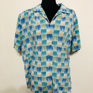 Colorful Checkered Button-Up Shirt